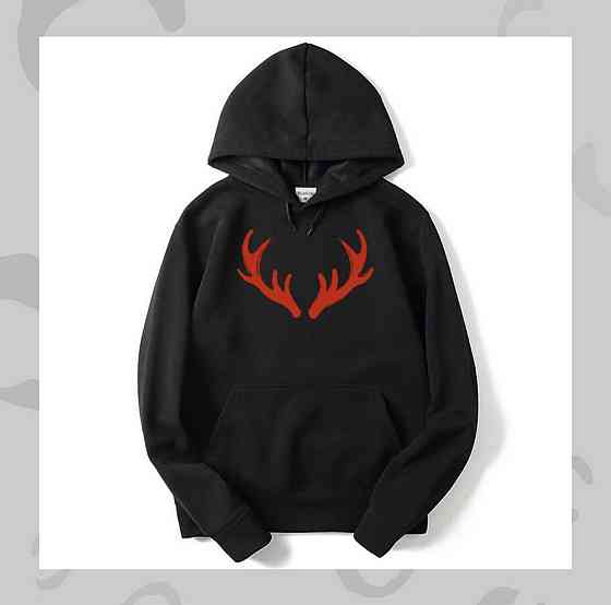 Мужской\Женский  худи с  капюшоном .100% хлопок - Олени Черновцы