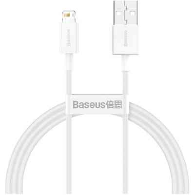 Дата кабель USB 2.0 AM to Lightning 1.0m 2.4A white Baseus (CALYS-A02) Вінниця