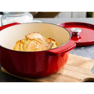 Кастрюля KitchenAid чавунна з кришкою 5,2 л Червона (CC006060-001) Винница - изображение 4