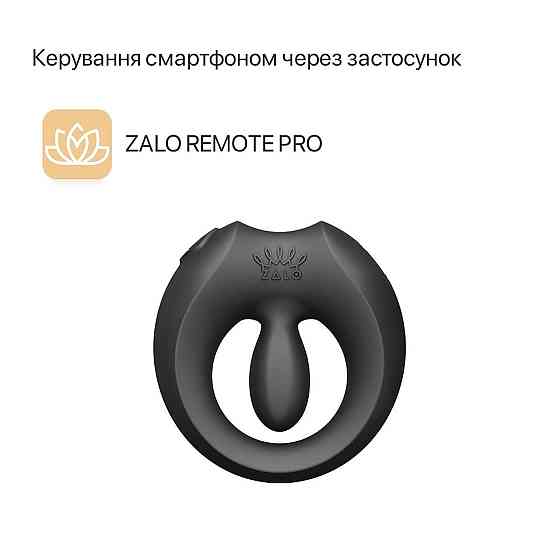 Эрекционное смарт-виброкольцо Zalo Apis Obsidian Black, до 4 часов работы, зарядный кейс Sex Aura Киев