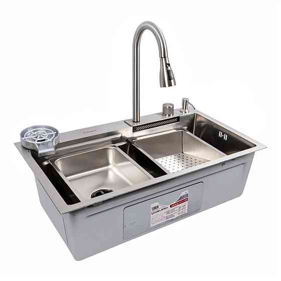 VALESO Мийка кухонна сатин Valeso Handmade "Водоспад" (ДЕКОР) 75х45B Киев