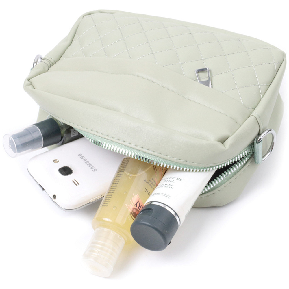 Стильна жіноча сумка крос-боді з монетницею з екошкіри Vintage 22797 Фісташковий Київ - фото 9