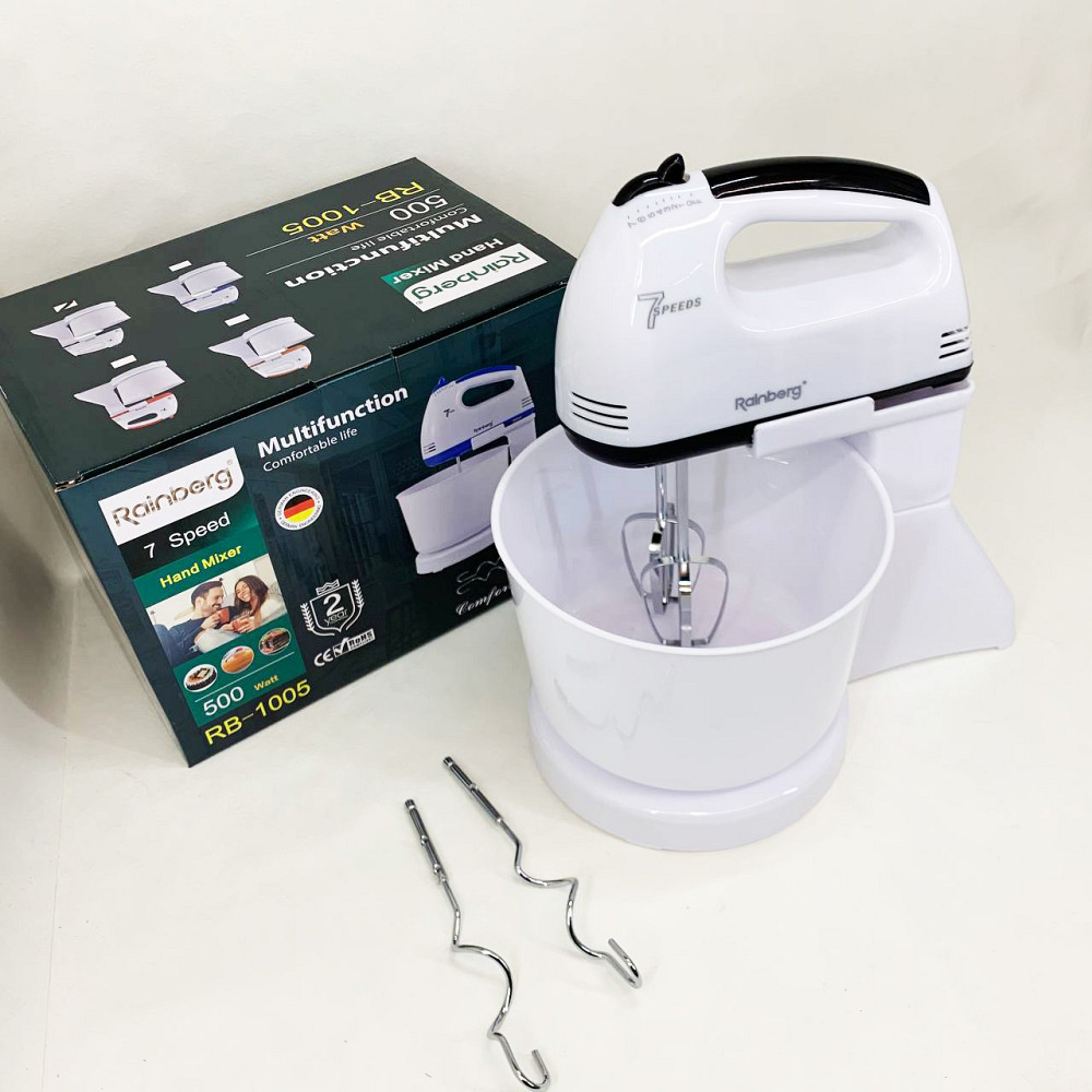 Ручной миксер для яиц и теста, Бытовой миксер с насадками Ручной кухонный для кондитера SM-43 Львов - изображение 7