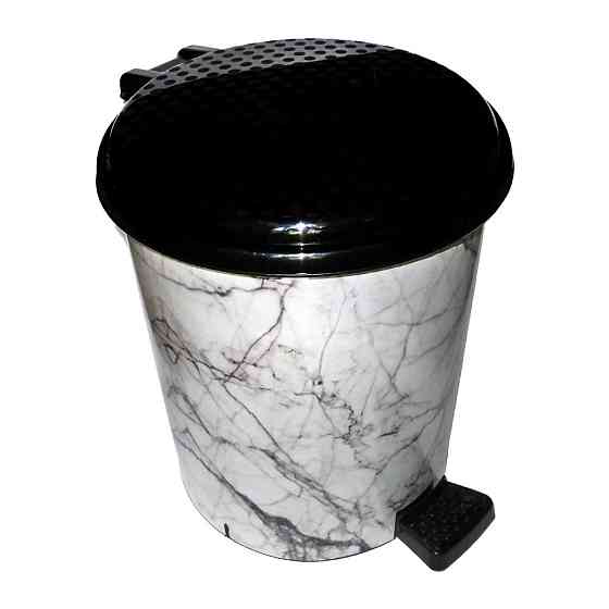 Відро для сміття з педаллю 10 літрів Elif (Еліф), No2, "Білий мармур". Одеса