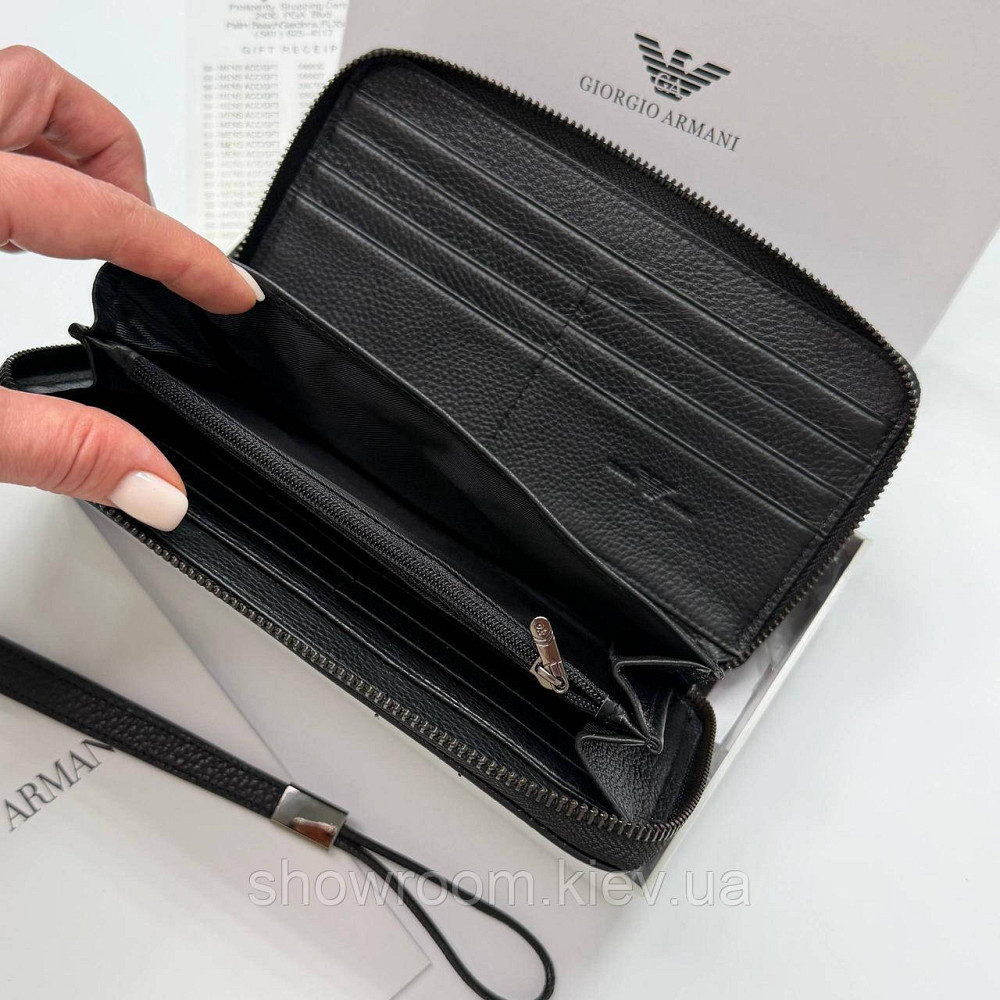 Шкіряний брендовий клатч Armani з відділенням для телефона (6615) Київ - фото 10