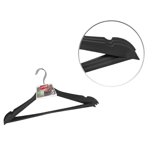 Набір вішалок для одягу 3шт чорний Wooden Design Виланд Житомир - фото 2