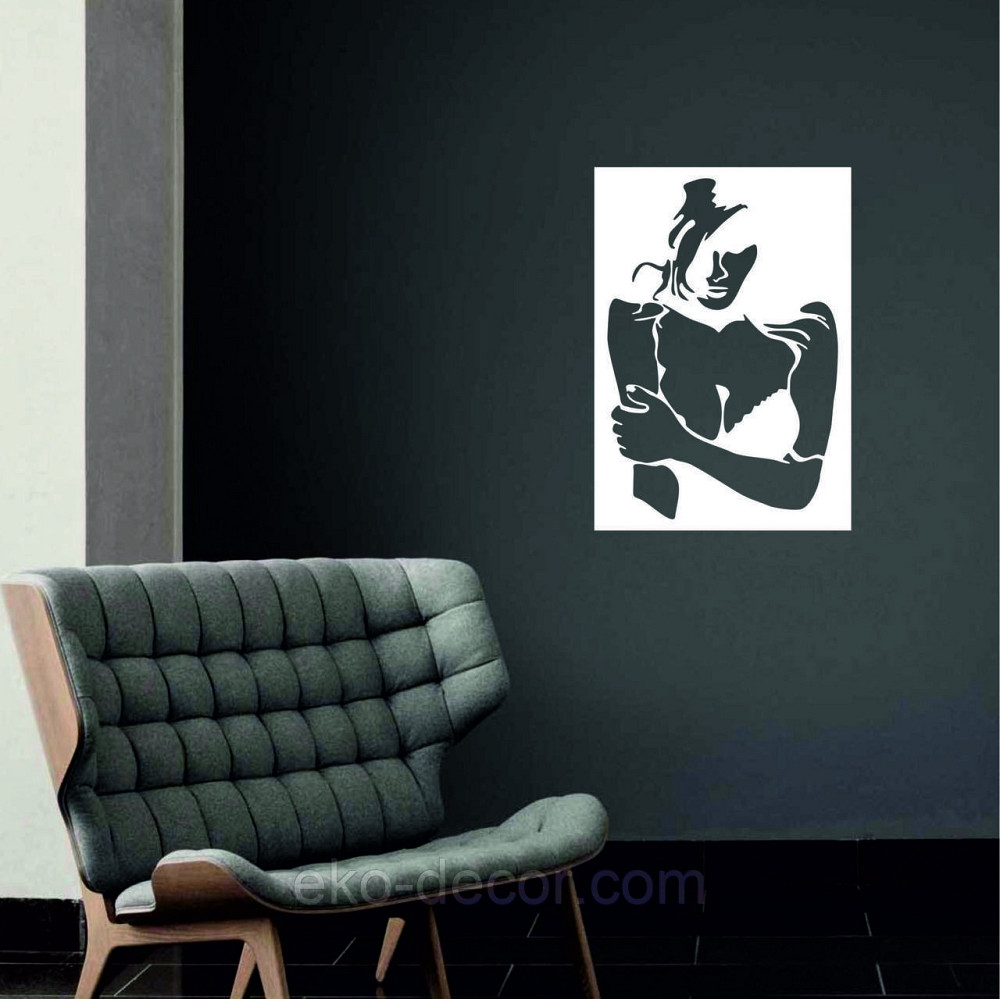 Декоративное настенное Панно «Силуэт женщины», Декор на стену 110*77 см, Белый Киев - изображение 5