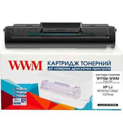 Картридж WWM для HP LJ M107a/135w/137fnw 106A Black (W1106-WWM) Винница