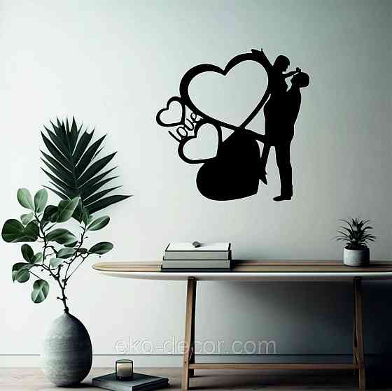 Декоративное настенное Панно «Любовь», Декор на стену 90*90 см, Черный Киев