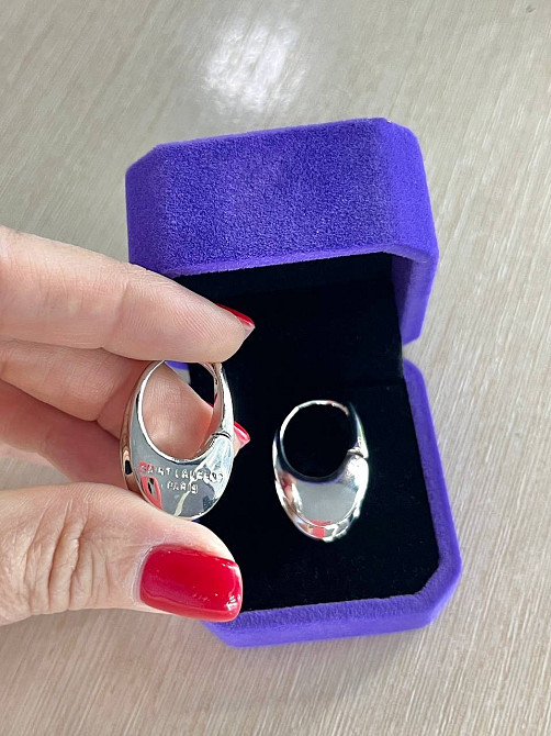 Сережки Saint Laurent у білому золоті Одеса - фото 3
