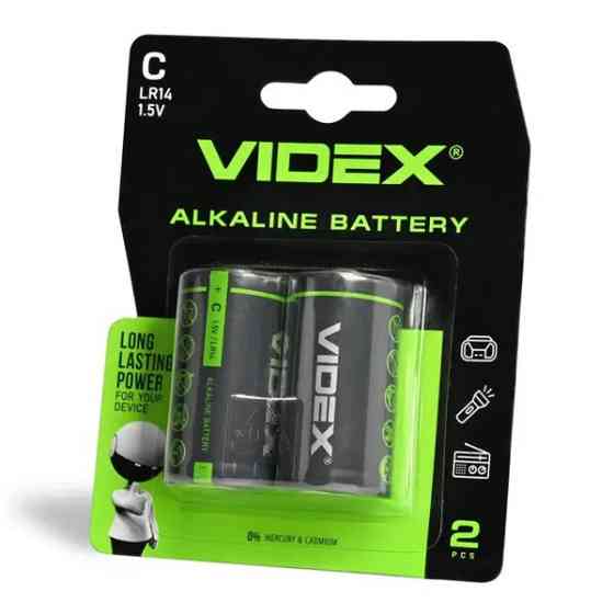 Батарейка Videx LR14P(C) / Алкалінова, Блістер Дніпро