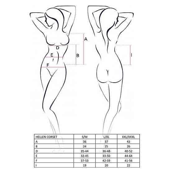 Корсет з пажами Passion HELLEN CORSET S/M, black, трусики, напівпрозорий Sex Aura Київ