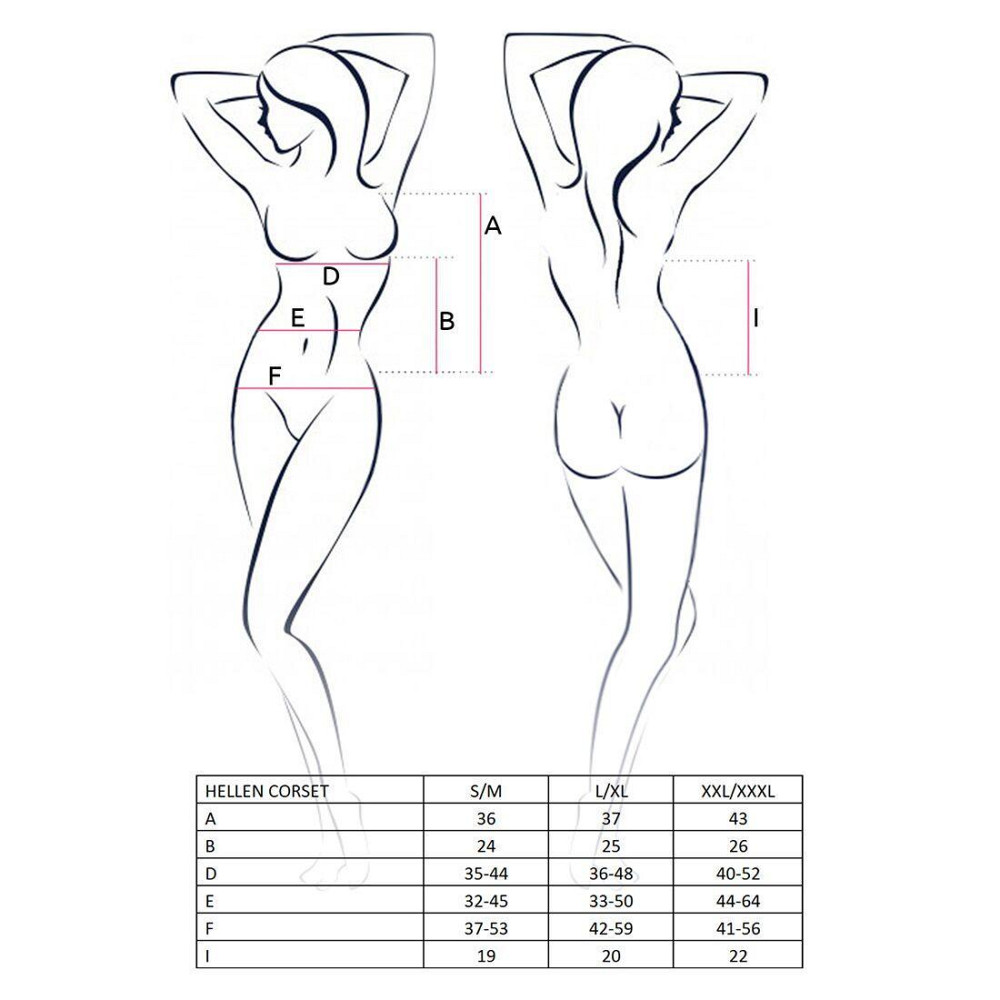 Корсет з пажами Passion HELLEN CORSET S/M, black, трусики, напівпрозорий Sex Aura Київ - фото 3