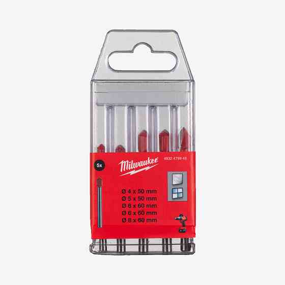 Набір свердл по склу та плитці MILWAUKEE, (5шт) Одеса