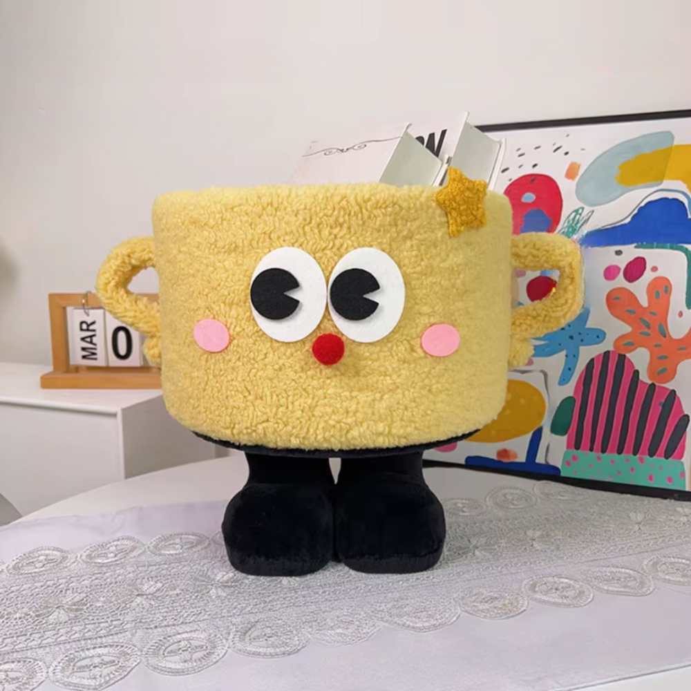 Кошик для іграшок плюшевий органайзер у дитячу кімнату м'який для речей та іграшок дитячий, жовтий Кам'янець-Подільський - фото 1