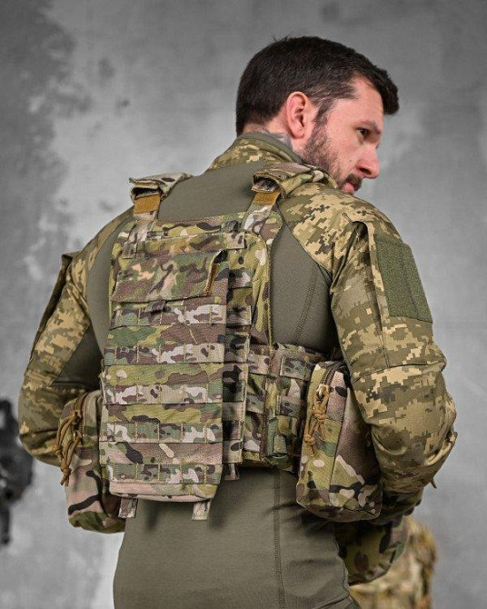 Плитоноска мультикам 4 сброса с подсумками в сборе Одесса - изображение 4