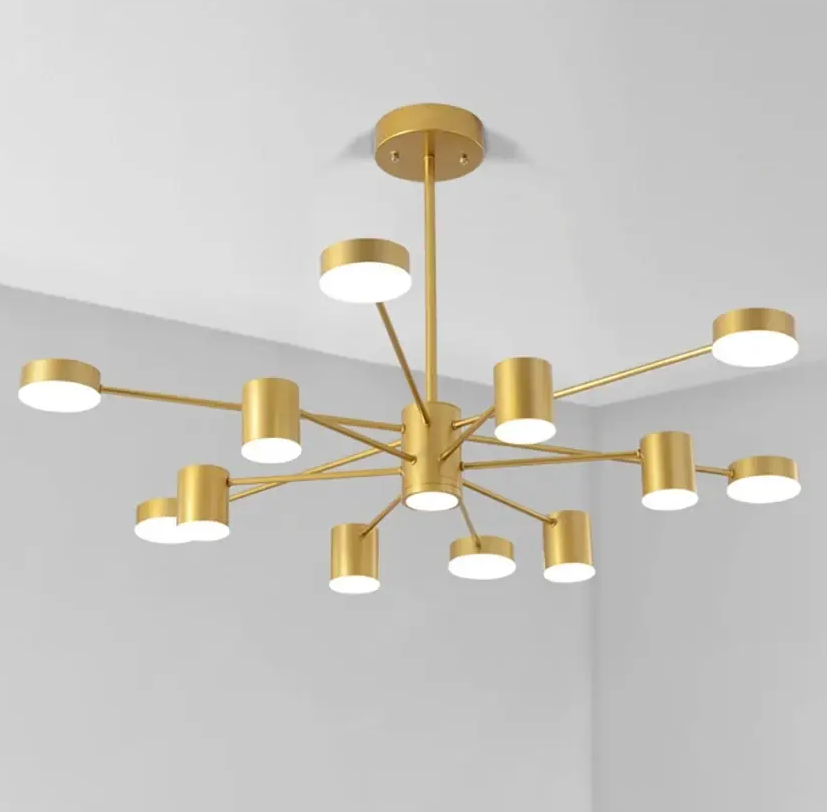 Світлодіодна люстра Меркурій 8911 (Золота) на 6+6 плафонів Київ - фото 4