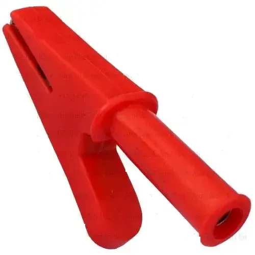 Зажим под щуп тестерный длина 50мм, резиновый, красный Полтава - изображение 1