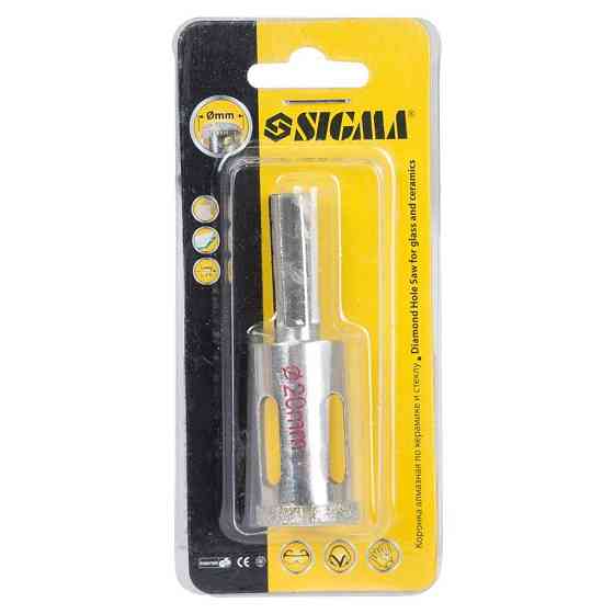 Коронка алмазная по керамике и стеклу Ø20мм SIGMA (1541201) Киев