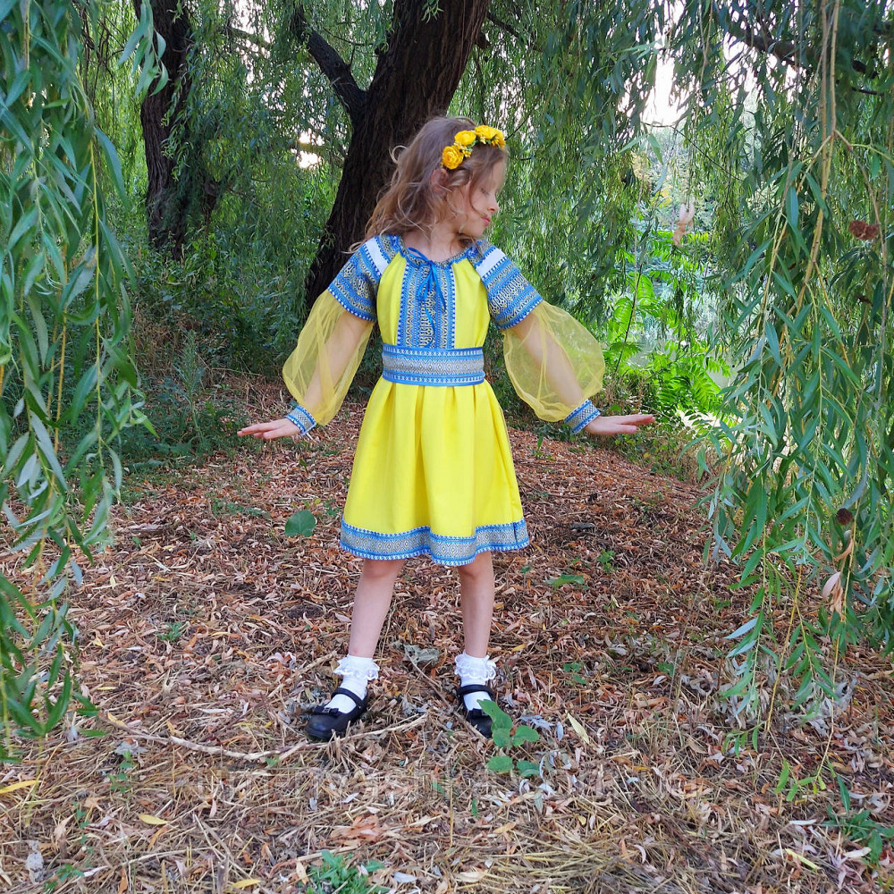 Сукня вишиванка жовто-синя Казкова тканна Кривой Рог - изображение 2