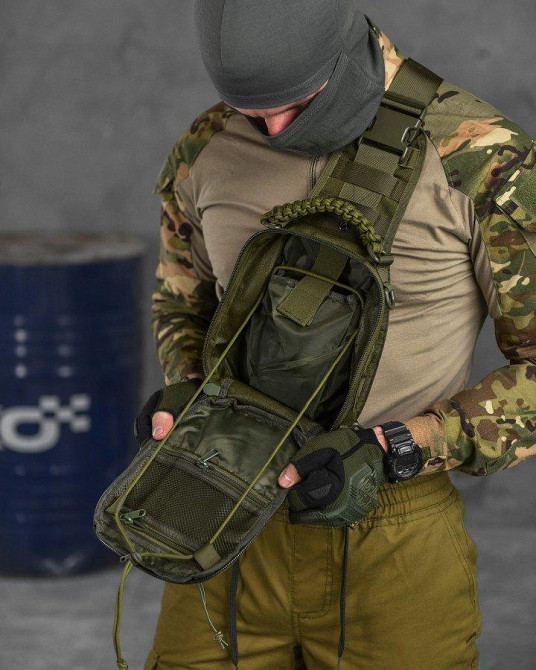 Тактична сумка нагрудна paracord oliva 3-0 Одеса - фото 5