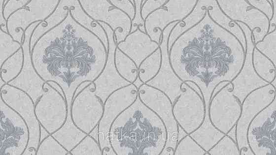 Шпалери метрові вінілові на флізеліні Sintra Classic класика вензелю завитки структурне срібло золото на бежевому 423233 Київ