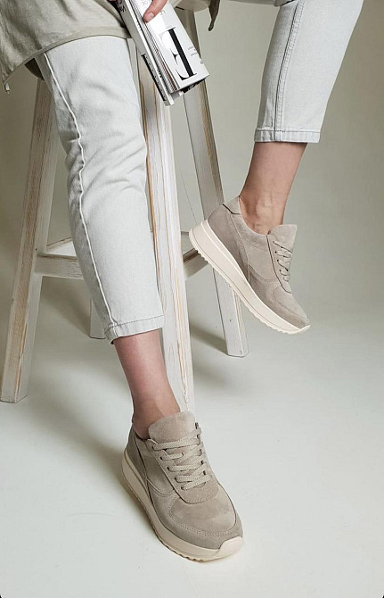 Zemira Кросівки жіночі ZEMIRA 812/21869 бежеві (весна-осінь, замша натуральна) (4385) 39 Коломия - фото 1