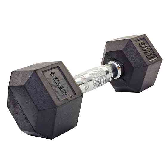 Гантель 8 кг цельная шестигранная гексагональная Zelart Киев