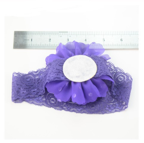 Дитяча фіолетова пов'язка на голову - окружність голови приблизно 40-52см, діаметр квітки 10см Київ - фото 2