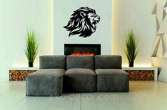 Настенный декор Панно  «Лев»  Декор на стену 70*60 см, Черный Киев