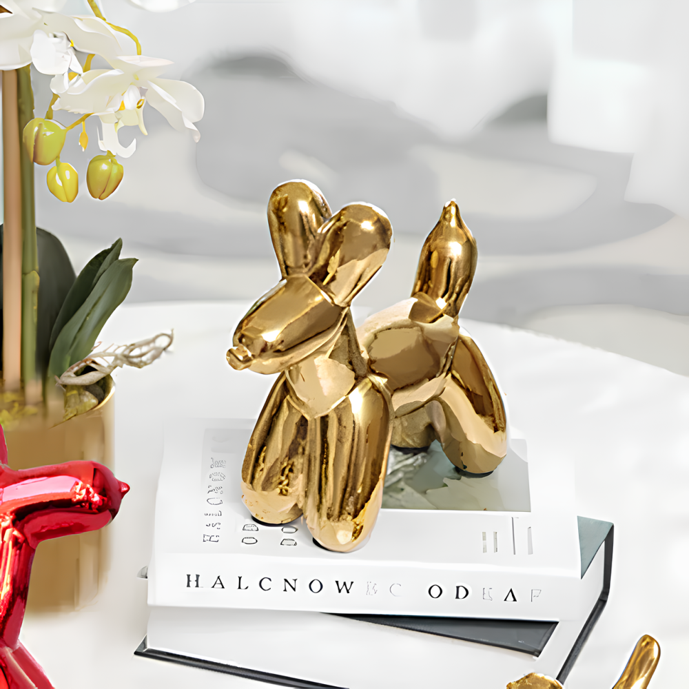 Статуетка Собачка з кульки RESTEQ - золота фігурка в стилі Jeff Koons Balloon Dog, інтер'єрний декор 10×10×4 см Київ - фото 4