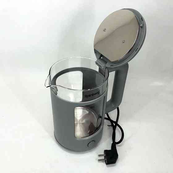 Сучасний електрочайник скляний Rainberg RB-2220 2200 Вт 2 л, Чайник дисковий, Тихий побутовий чайник TK-45 Івано-Франківськ