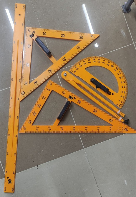 Набір шкільного приладдя для шкільної дошки для вивчення геометрії. 5 предметів Київ - фото 1