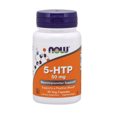 Аминокислота Now Foods 5-HTP (Гидрокситриптофан), 50 мг, 30 вегетарианских капсул (NOW-00097) Винница - изображение 1