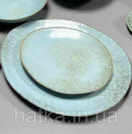 Тарілка Olens "Retro" 19,5*16*2,0 см кераміка блакитна овальна для дому та ресторанів Київ