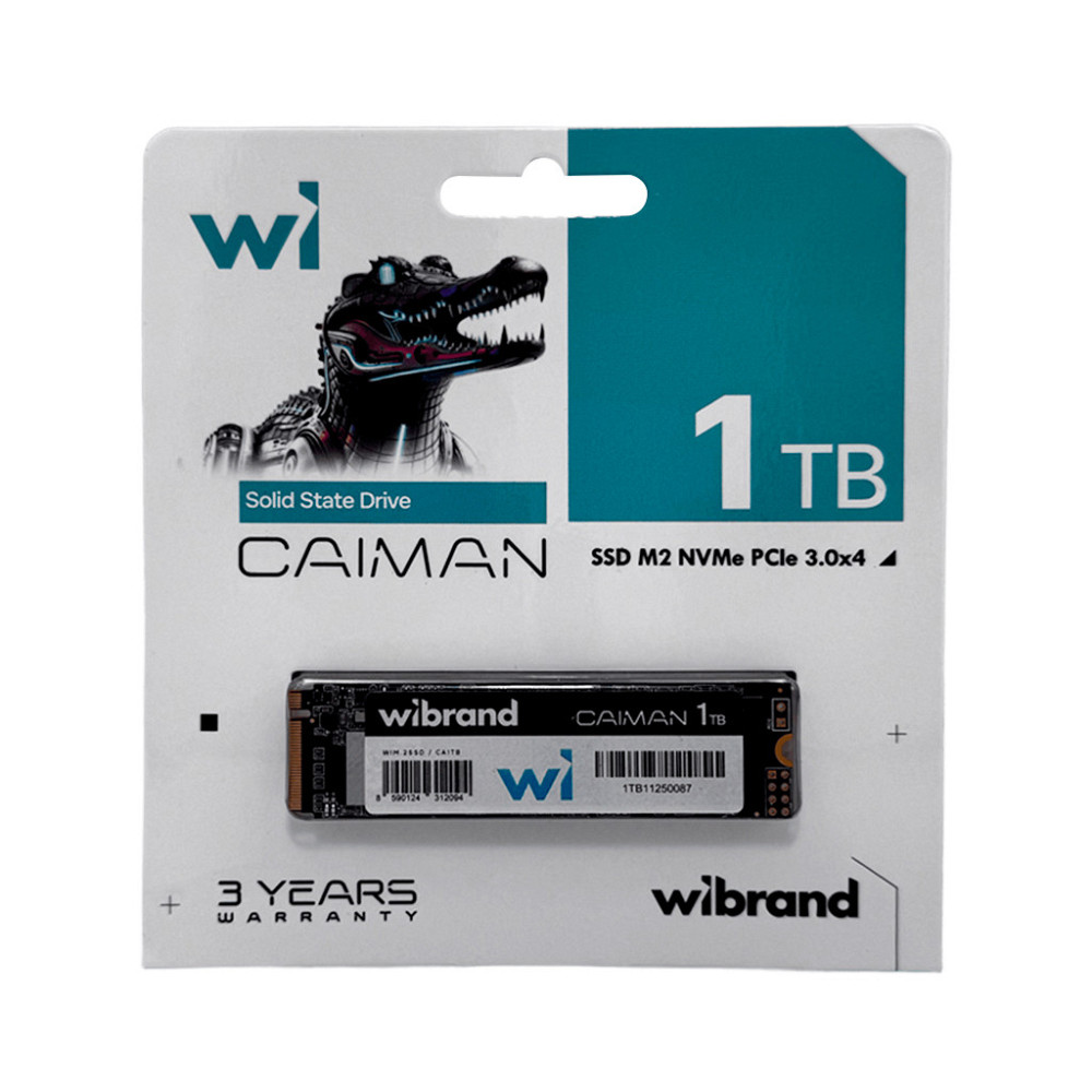 Накопичувач SSD M.2 Wibrand Caiman 1TB NVMe 2280 PCIe 3.0 3D NAND Київ - фото 2