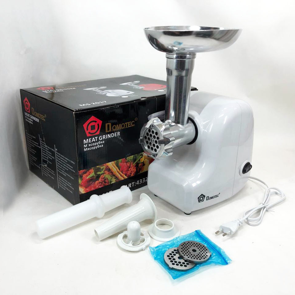 Потужна м'ясорубка з насадками для ковбас Domotec MS-2017 2500Вт, М'ясорубка для сосисок KT-70 Львів - фото 14