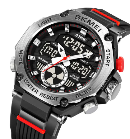 Годинник чоловічий спортивний наручний Skmei 2223 Чорний зі сріблястим Київ