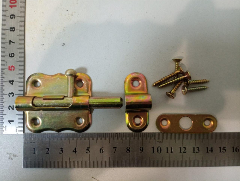 Засув круглий в жовтому оцинку  50мм "P-o" Київ - фото 1