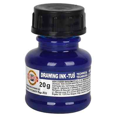 Тушь для черчения Koh-i-Noor 20г синяя (1417007) Винница