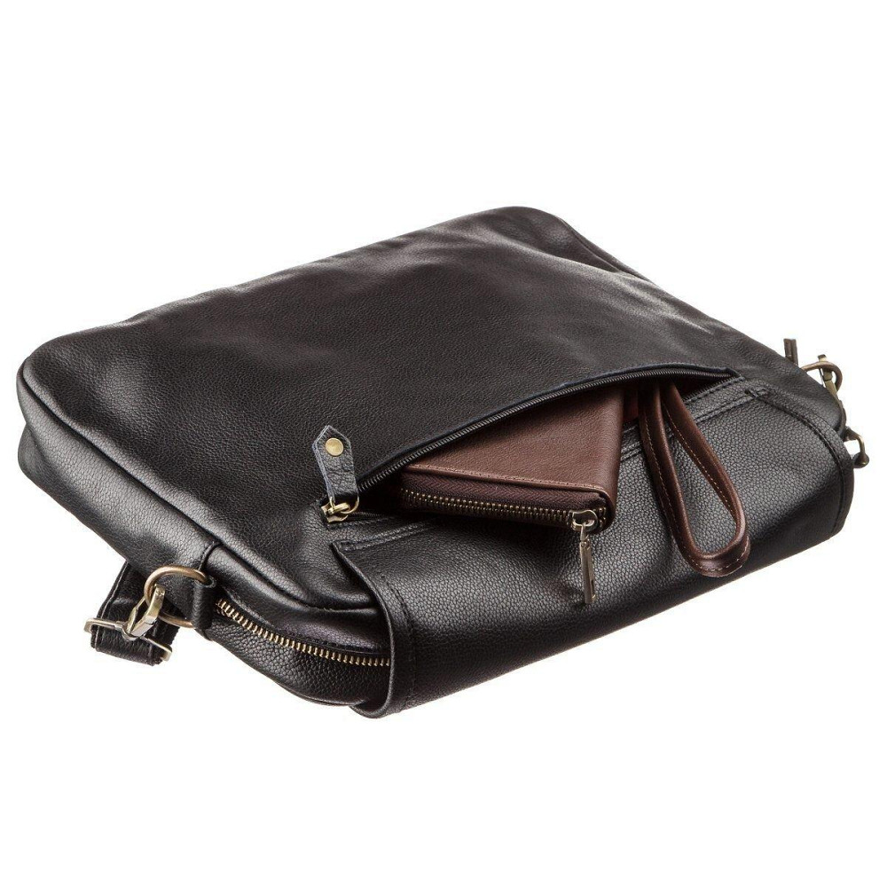 Мужская кожаная сумка через плечо SHVIGEL 19116 Черная Киев - изображение 7