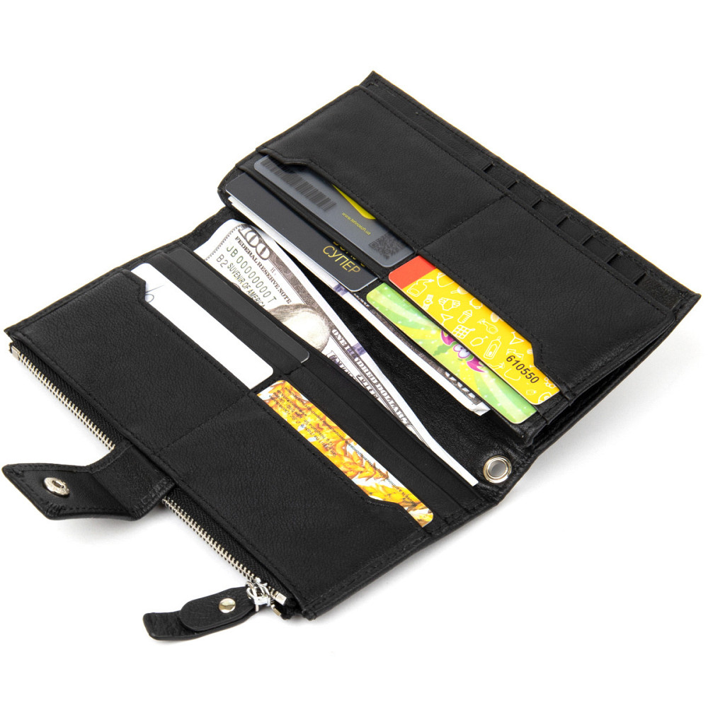 Класичний гаманець-клатч ST Leather 19373 Чорний Київ - фото 7