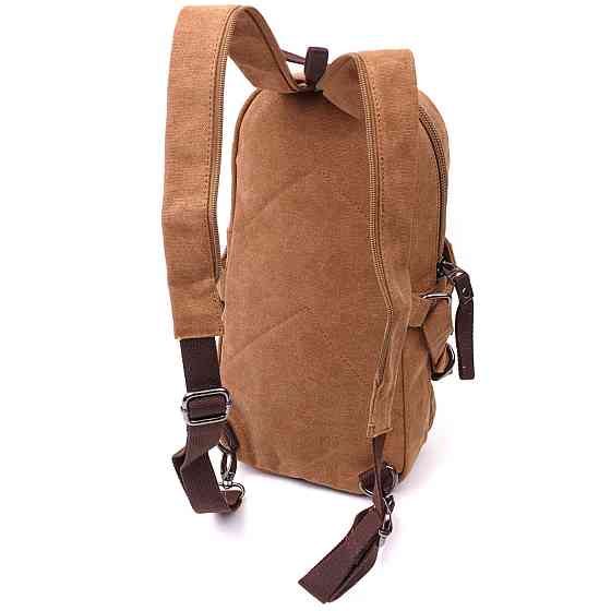 Місткий текстильний рюкзак у стилі мілітарі Vintagе 22180 Коричневий Київ