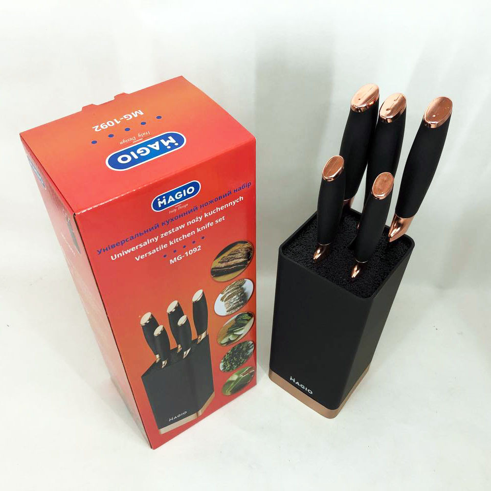 Набір ножів красивий та універсальний Magio MG-1092, Набір литих ножів для кухні, Бюджетні кухонні ножі YC-63 Львів - фото 3