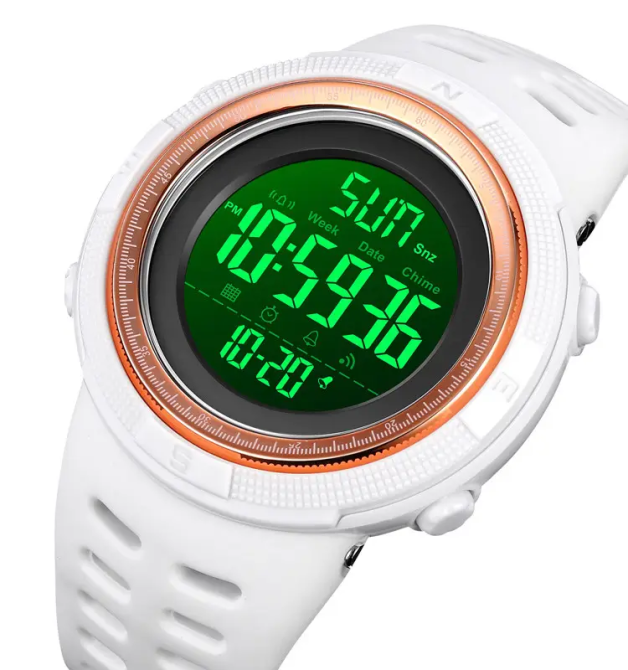 Спортивний наручний годинник Skmei 2070 (Білий з білим циферблатом) Київ - фото 3