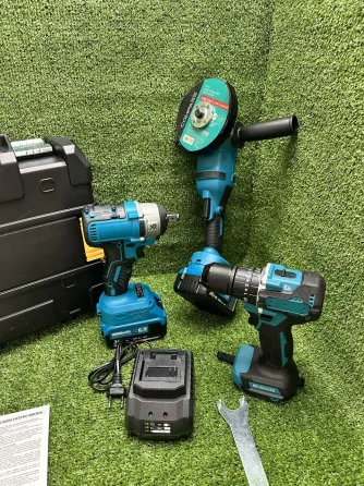 Набор 3в1 аккумуляторных инструментов в кейсе: болгарка/шуруповерт/гайковерт Коломия