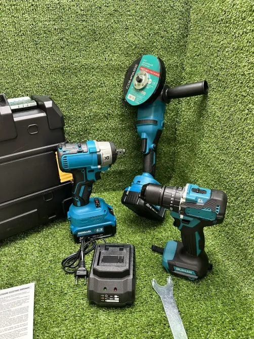 Набор 3в1 аккумуляторных инструментов в кейсе: болгарка/шуруповерт/гайковерт Коломия - фото 2