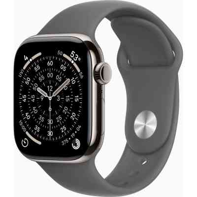 Смарт-часы Apple Watch Series 11 GPS + Cellular 42mm Natural Titanium Case with Stone Grey Sport Band - S/M (MF8M4RK/A) Винница