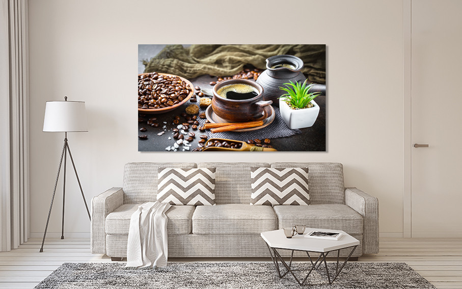 Картина полотно у вітальню / спальню  Запашна кава    MLP_331 ( 60х30см ) 90х180см Київ - фото 2