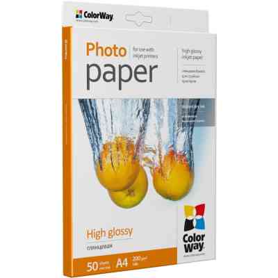 Фотопапір ColorWay A4 200г glossy 50л (PG200050A4) Вінниця